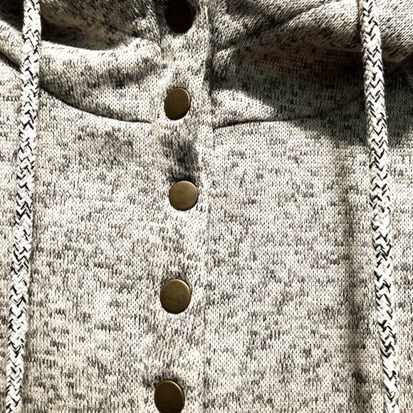 NWOT Sheilay Grey Marle  BOSS LADY 5 Snap  Pullover Hoodie w/Raglan sleeves - Picture 3 of 8